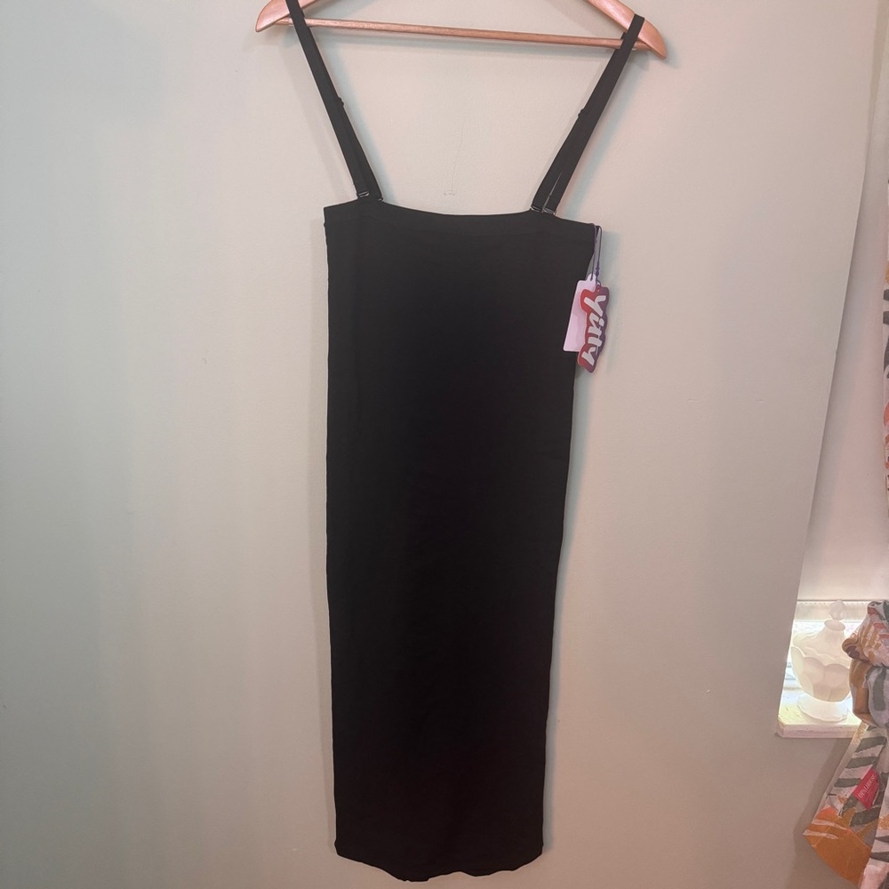 Yitty bodycon shapewear detachable straps dress black